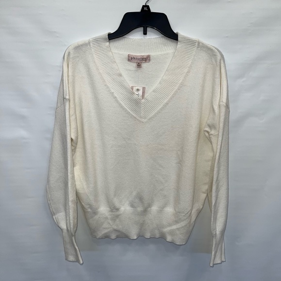 Philosophy Sweaters - Philosophy Sweater Women’s Medium White Soft Viscose Blend Long Sleeve NWT